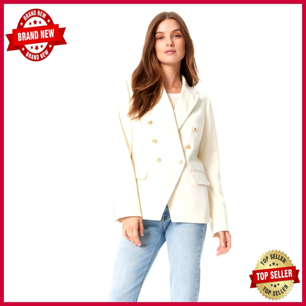 Double Breasted Blazer Regular Fit Polyester Blend Business Casual